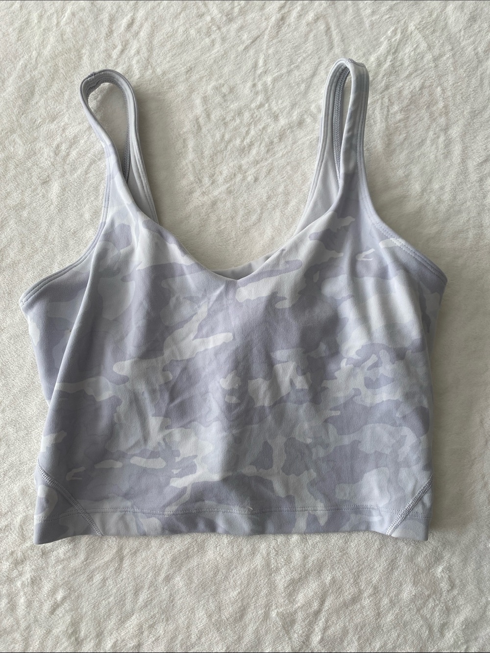Lululemon Light Gray Camo Crop Top